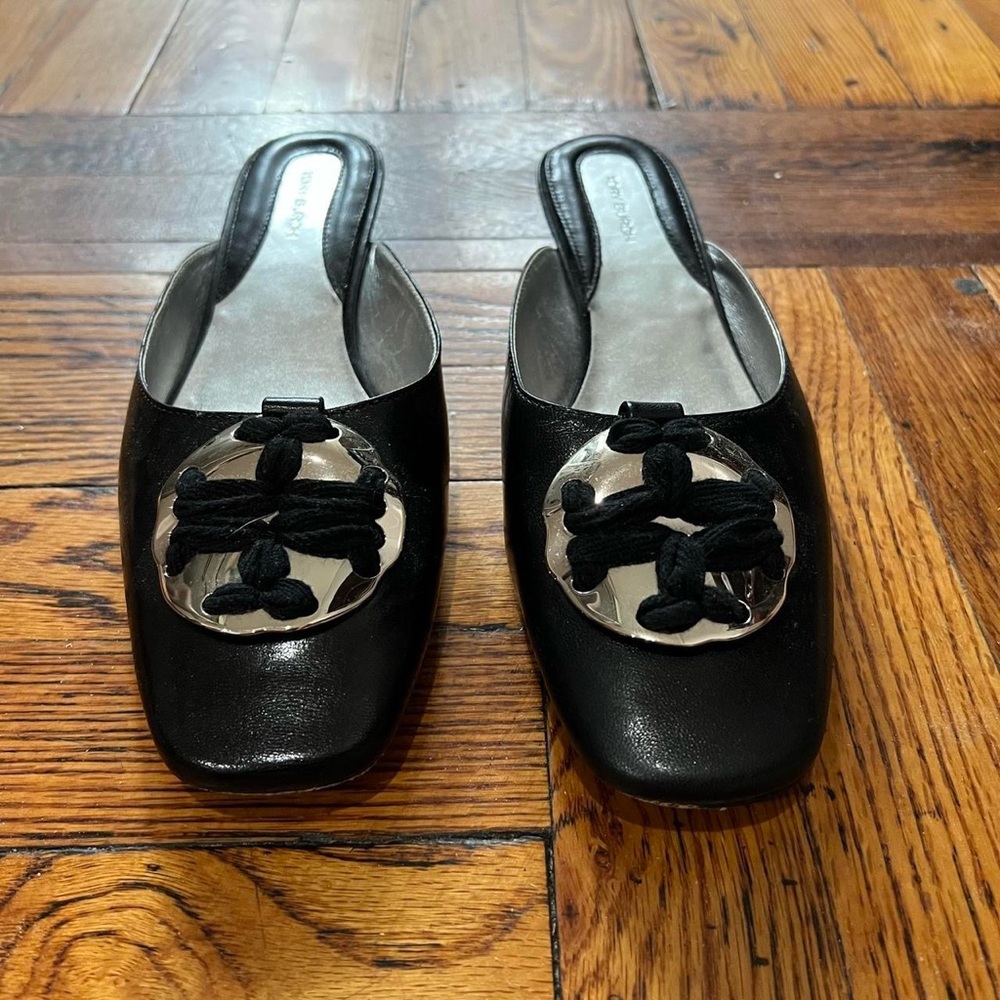 Tory Burch kitten heel mule slippers